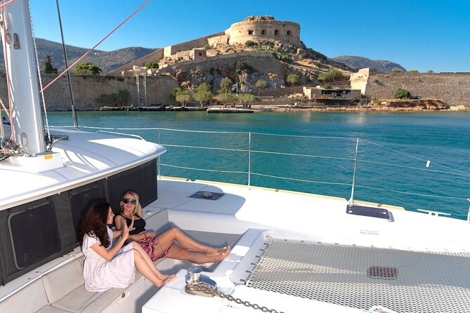 Ag. Nikolaos Catamaran to Spinalonga - Gourmet Meal & Water Toys - Swimming at Kolokithia Beach