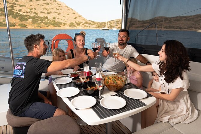 Ag. Nikolaos Catamaran to Spinalonga - Gourmet Meal & Water Toys - Passing Spinalonga and the Cave of Barbarossa