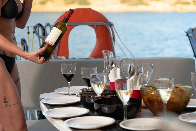 Ag. Nikolaos: Catamaran Trip with Sushi, Drinks, & Water Toys - What $150.18 buys you