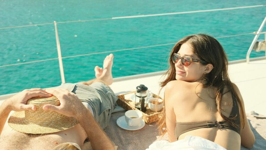 Agios Nikolaos: Golden Hour Sailboat Tour with Wine & Snacks - Wine, fruit, and the onboard food