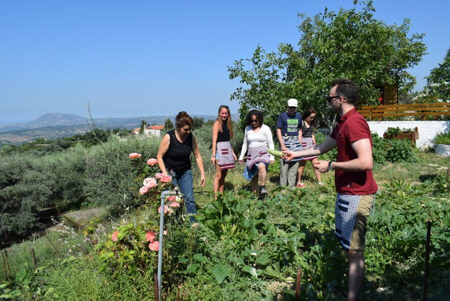 Chania: Authentic Cooking Class in the White Mountains - A garden introduction to Cretan ingredients