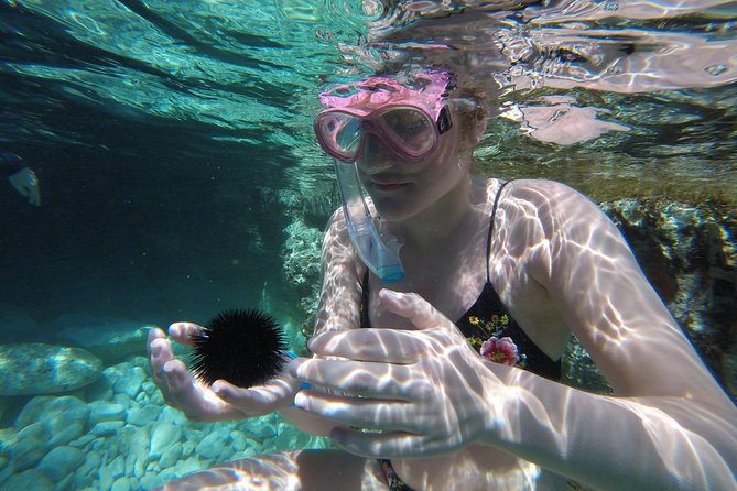 Chania: Boat Trip with Guided Snorkeling Tour & SUP - The SUP stop, with a big weather warning