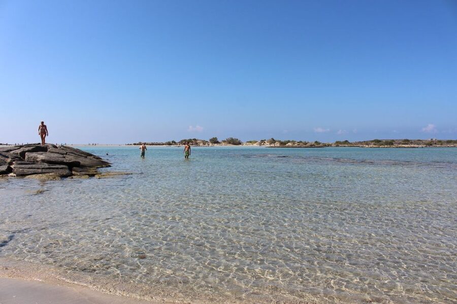 Chania & Rethymno: Elafonisi Beach with Transfer and Guide - Reaching the pink-tinted shore