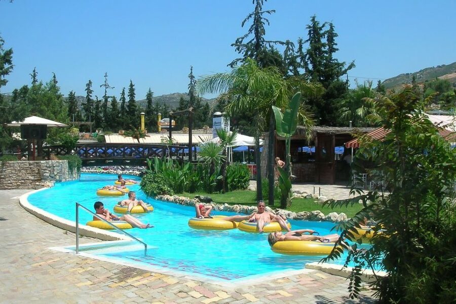 Chania & Rethymno:Limnoupolis Water Park with Lunch+Transfer - Sunbeds and White Mountain views
