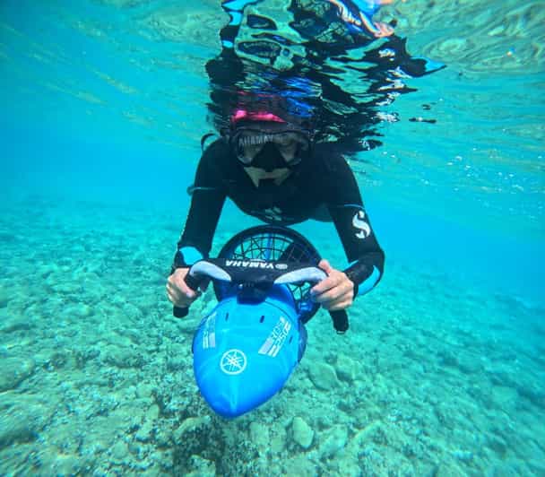 Chania: Sea Scooter Snorkeling boat tour - Learning to use the electric scooter