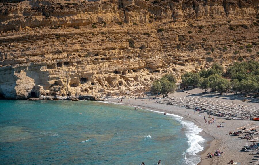 Crete: Matala Hippie Caves - Four hours at Matala Beach