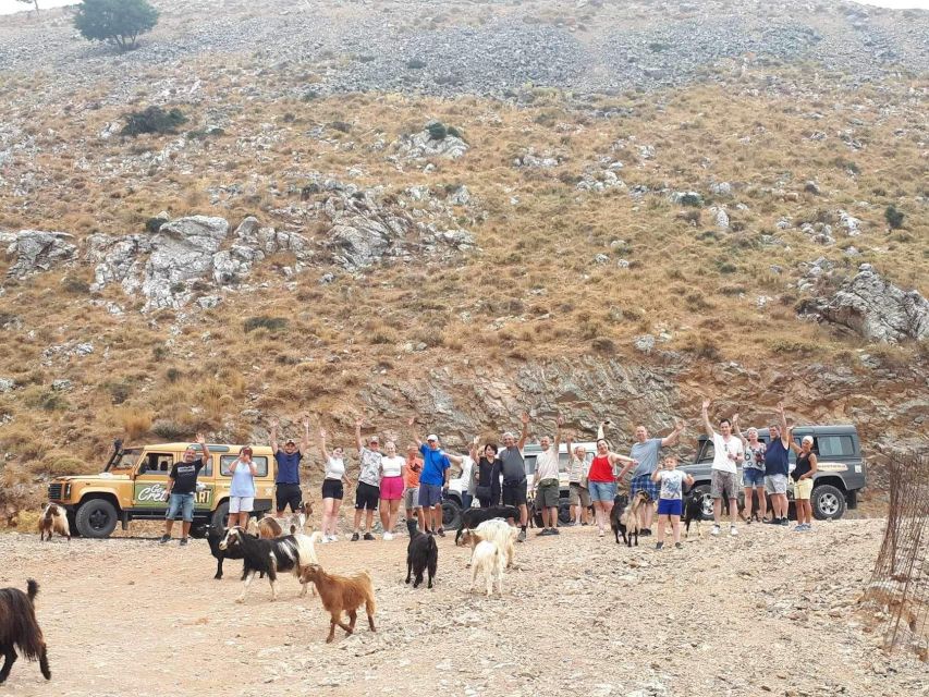 Crete: Milatos Cave Amazonas Zoo Park Jeep Safari Tour - Elounda for lunch and swimming