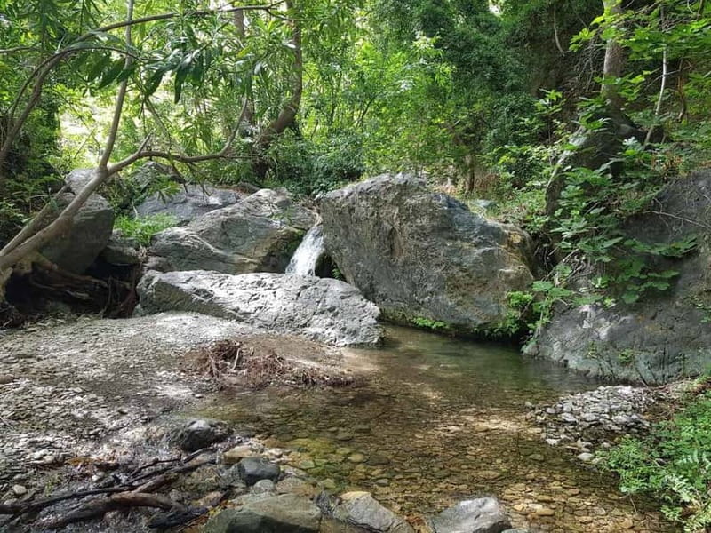 Crete: Richtis Waterfall Full-Day Tour with Olive Tasting - The waterfall, stairs, and swimming pool