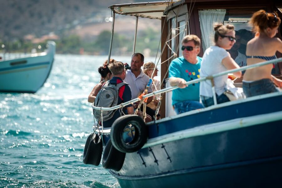 Elounda: Spinalonga Guided Boat Tour with BBQ and Swimming - A brief look at Elounda on the return