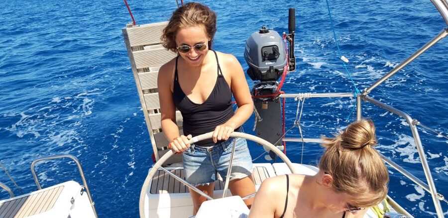 From Chania: Fully Private Sailing Cruise with Meal & Drinks - The return sail as the sun drops