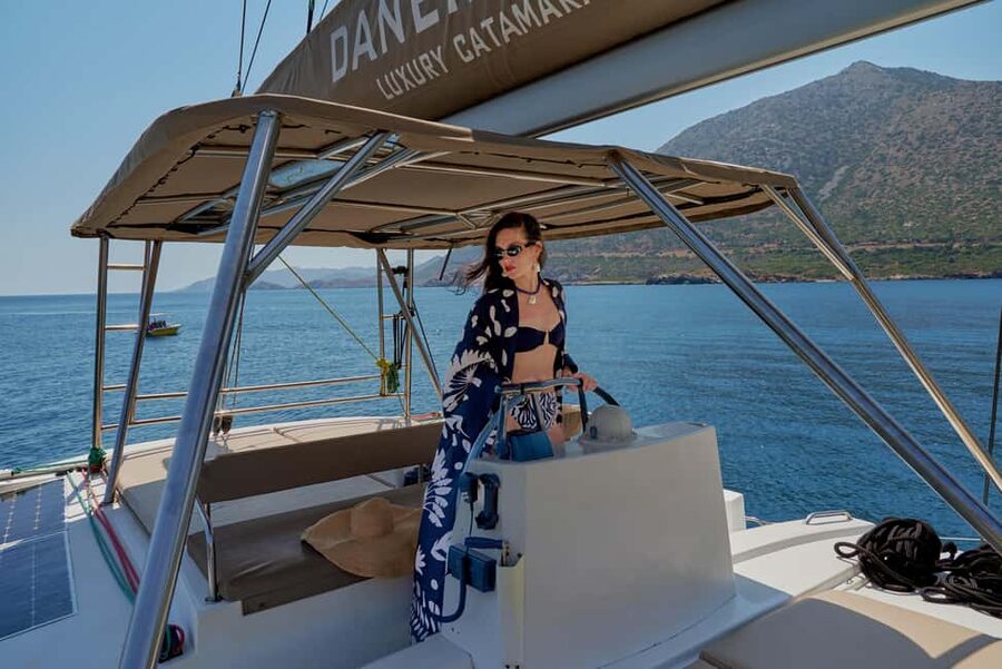 From Panormo: Luxe All-Inclusive Catamaran Cruise with Lunch - Sailing Back to Panormo