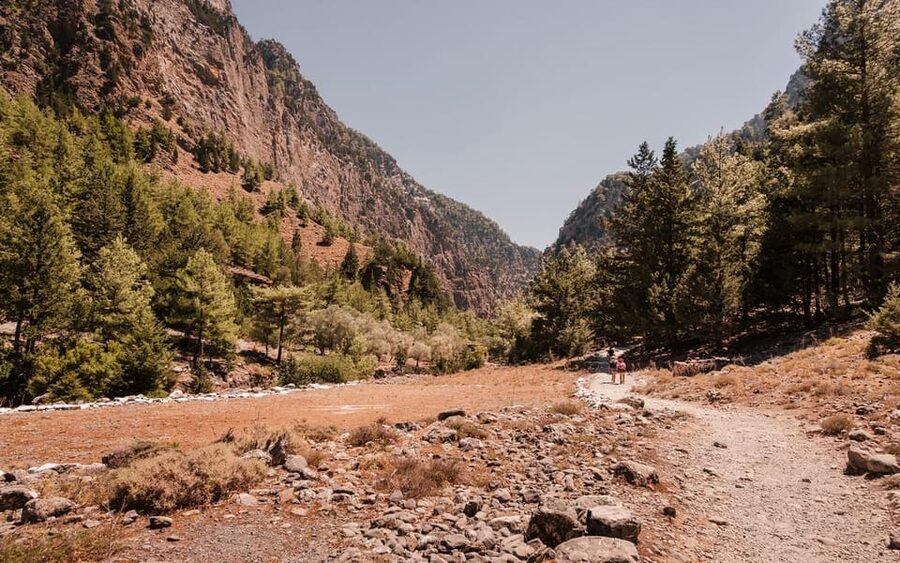 From Panormo or Lavris: Samaria Gorge Hike with Guide - Entering Samaria Gorge on foot
