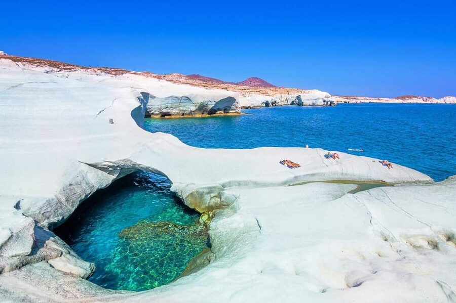 From Rethymno :Full-Day Trip Milos Island (Plaka,Sarakiniko) - Sarakiniko and its white volcanic rock