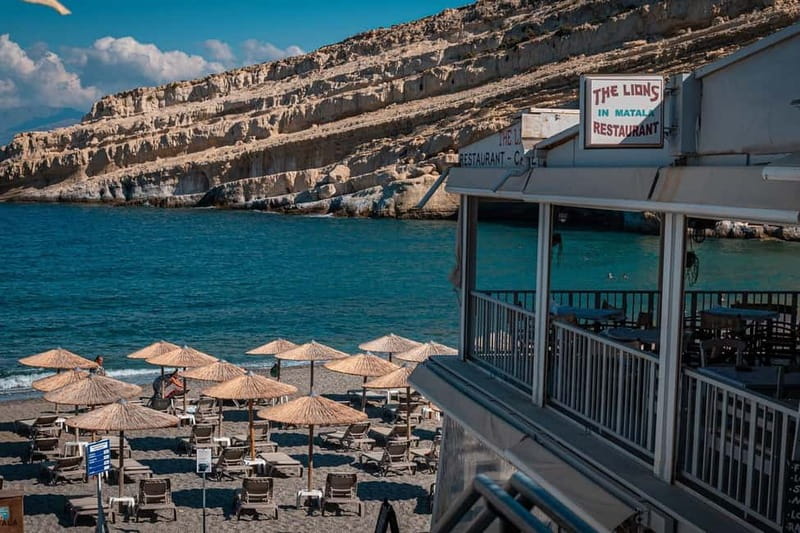 From Rethymno: Matala , Agia Galini and Spili Tour Day Trip - Matala and its cave-lined bay