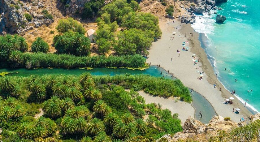 From Rethymno: Preveli Palm Beach and Kourtaliotiko Day Trip - The morning coach ride from Rethymno