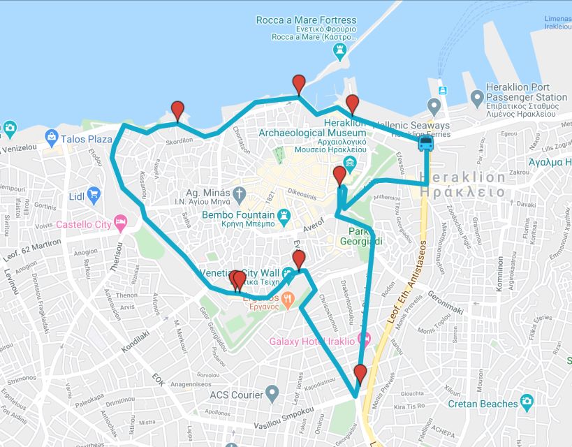 Heraklion: Hop-on Hop-off Open Top Bus Sightseeing Tour - Key points to know before you board
