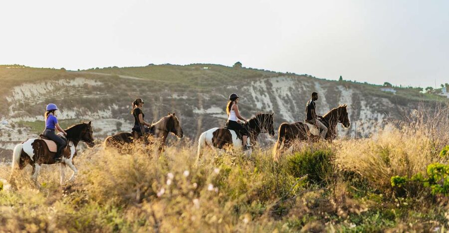 Heraklion: Horse Ride in the Cretan Mountains - Riding uphill through vineyards and mountain paths