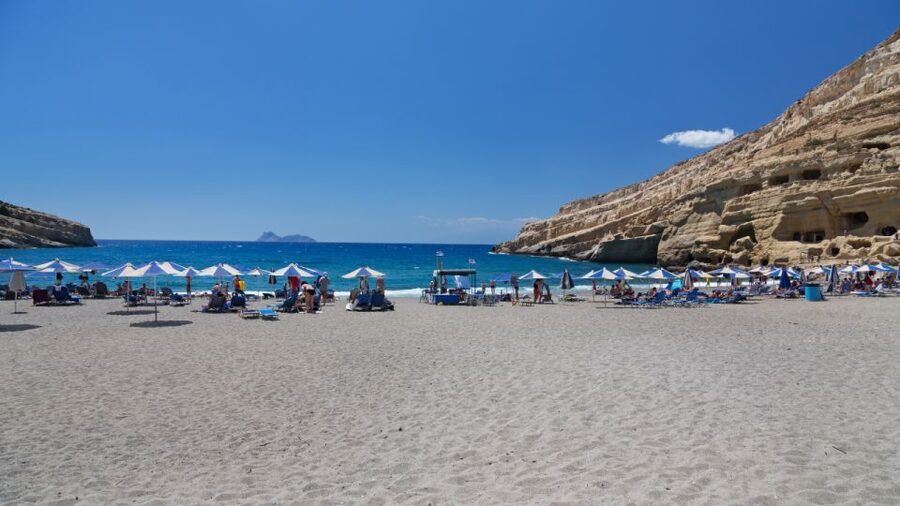 Heraklion: Matala Beach, Hippie Caves & Odigitria Monastery - What the guide and bus add