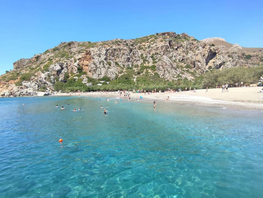 Heraklion: Preveli By Boat, Damnoni & Kourtaliotiko Springs - Two hours at Preveli: palms, river, and sea