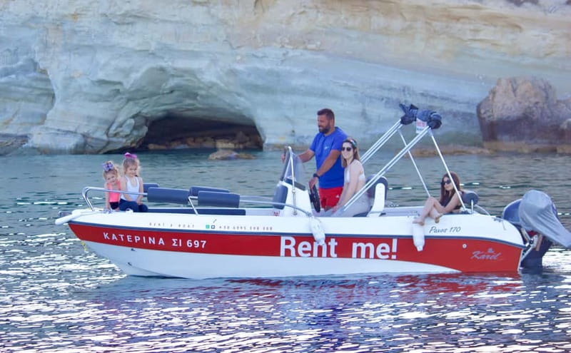 Hersonissos: Rent a Boat - No License Needed - Two Hours Along Crete’s Open Coast
