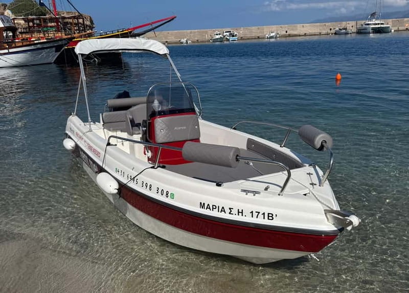 Hersonissos: Rent a Boat - No License Needed - Hotel Pickup Around Hersonissos