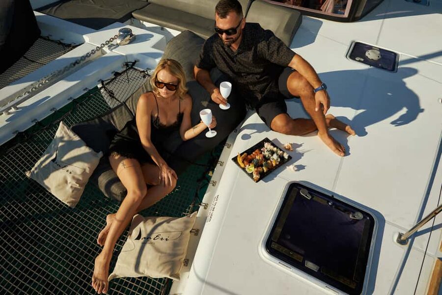 Kissamos: Romantic Sunset Sailing Catamaran Cruise - Boarding at Kissamos Port with Prosecco