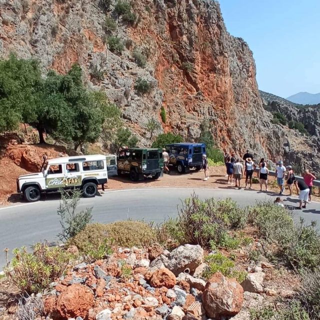 Matala Agiofarago Gorge Guided Jeep Safari Tour - From resort pickup to Crete’s vineyard country