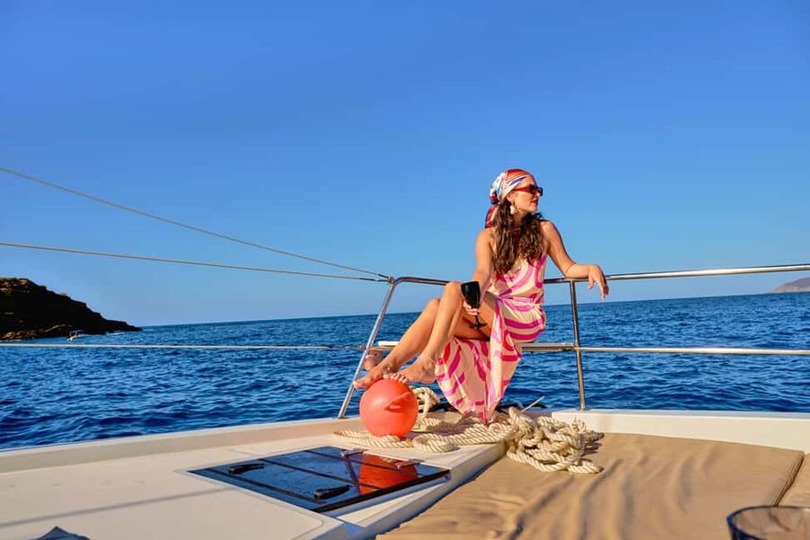 Panormo: Sunset All-Inclusive Catamaran Cruise with Snacks - The first hour on the catamaran