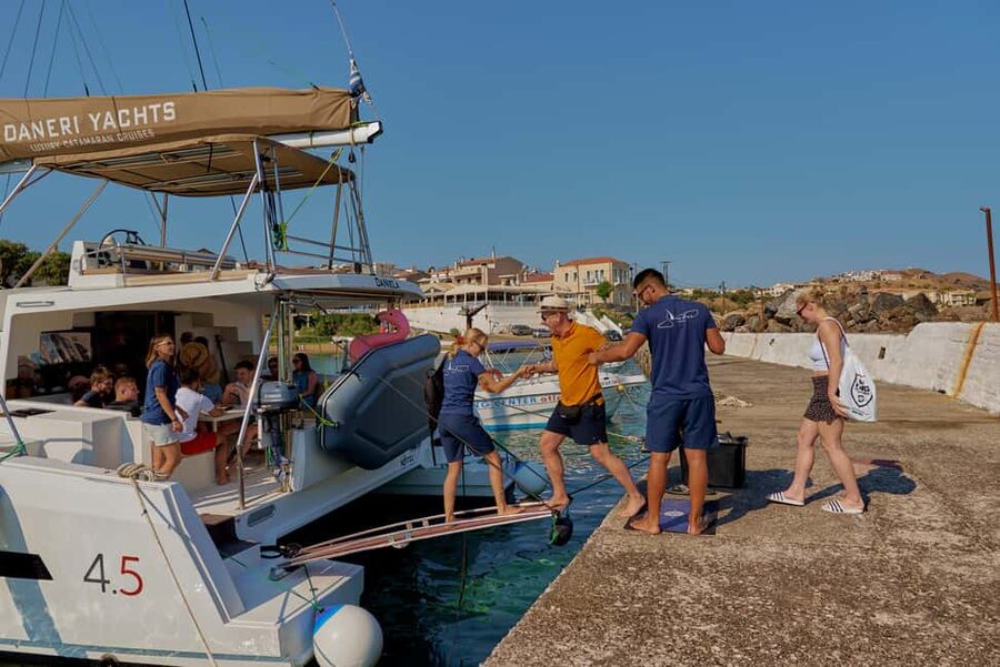 Panormo: Sunset All-Inclusive Catamaran Cruise with Snacks - A welcome with Prosecco and a short safety briefing