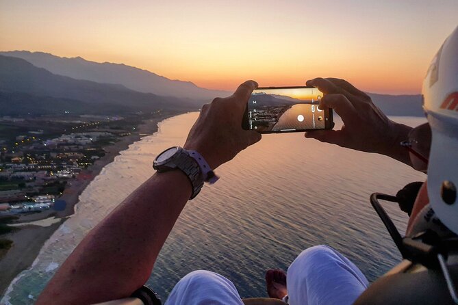 Paragliding Tours in Crete - Sitting above Crete in a tandem paratrike