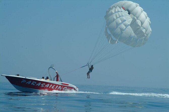 Parasailing Activity on Rethymno Beach, Crete - From the beach to the boat