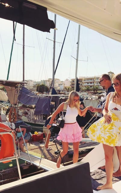 Rethymno: Sunset Catamaran Cruise - Sushi & Open Bar - Sunset over the Cretan coast