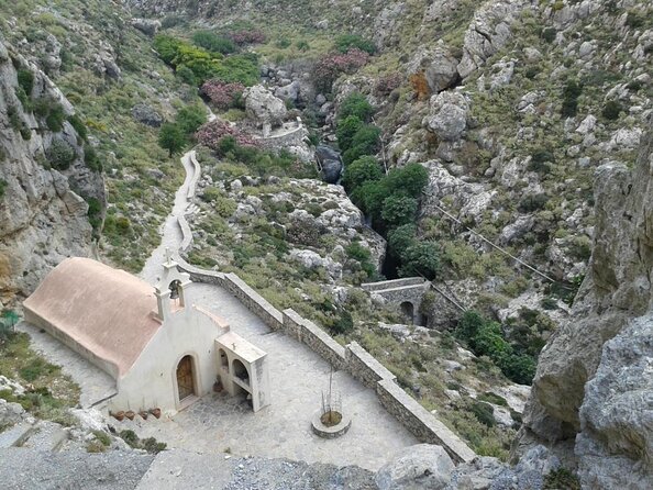 River Trekking at Kourtaliotiko Gorge Waterfalls to Preveli Beach - Key points at a glance
