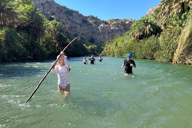 River Trekking at Kourtaliotiko Gorge Waterfalls to Preveli Beach - From a waterfall swim into Kourtaliotiko Gorge