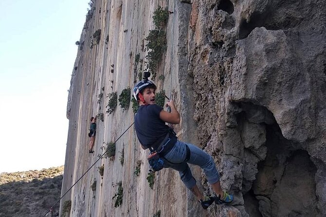 Rock Climbing on Crete with a Guide at Rethymnon, Plakias beach - Climbing Peligremnos beside Plakias Beach