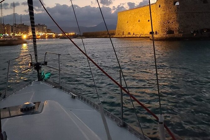 Romantic Luxury Sunset sailing - Leaving Heraklion beside the Venetian arsenals